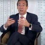 El consejero delegado de CaixaBank, Gonzalo Gortázar, durante su intervención en el Spain Investors Day de 2022