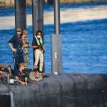 Imagen del submarino USS Nevada en la isla de Guam
