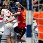 Ian Tarrafeta, en acción en el partido contra la Repúblic Checa en el estreno en el Europeo