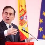 El ministro de Exteriores, José Manuel Albares, interviene durante un evento en el marco de la Feria Internacional de Turismo FITUR 2022