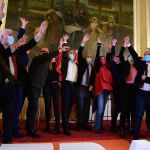Francisco Igea junto a los eurodiputados y los candidatos de Cs