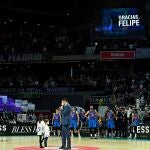 Felipe Reyes, en el homenaje que recibió en el Clásico