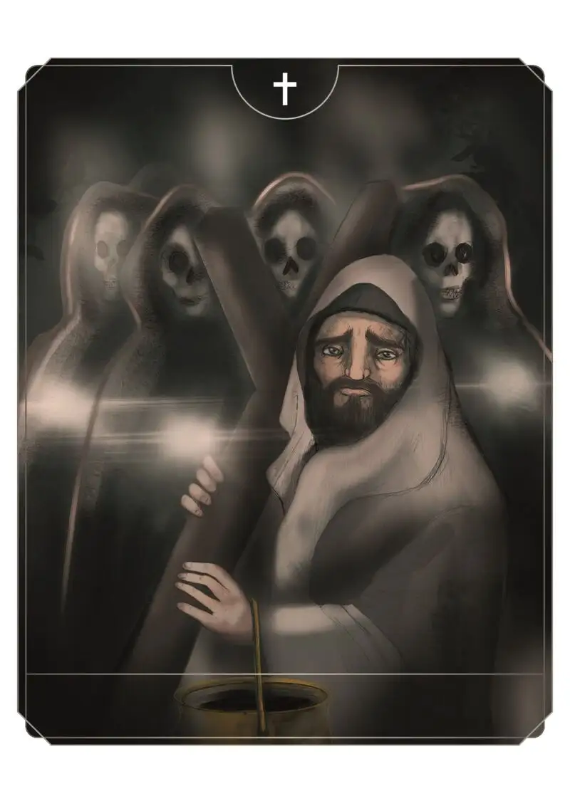 Dibujo de la Santa Compaña, de la ilustradora Gloria Cuenca, incluido en "Criaturas míticas de España. Cuaderno de campo". EFE/Ilustración Gloria Cuenca / Editorial Edaf