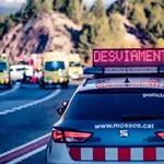 Un coche patrulla de Mossos, en un accidente de tráfico