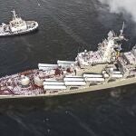 El crucero ruso Marshal Ustinov en maniobras en el Ártico