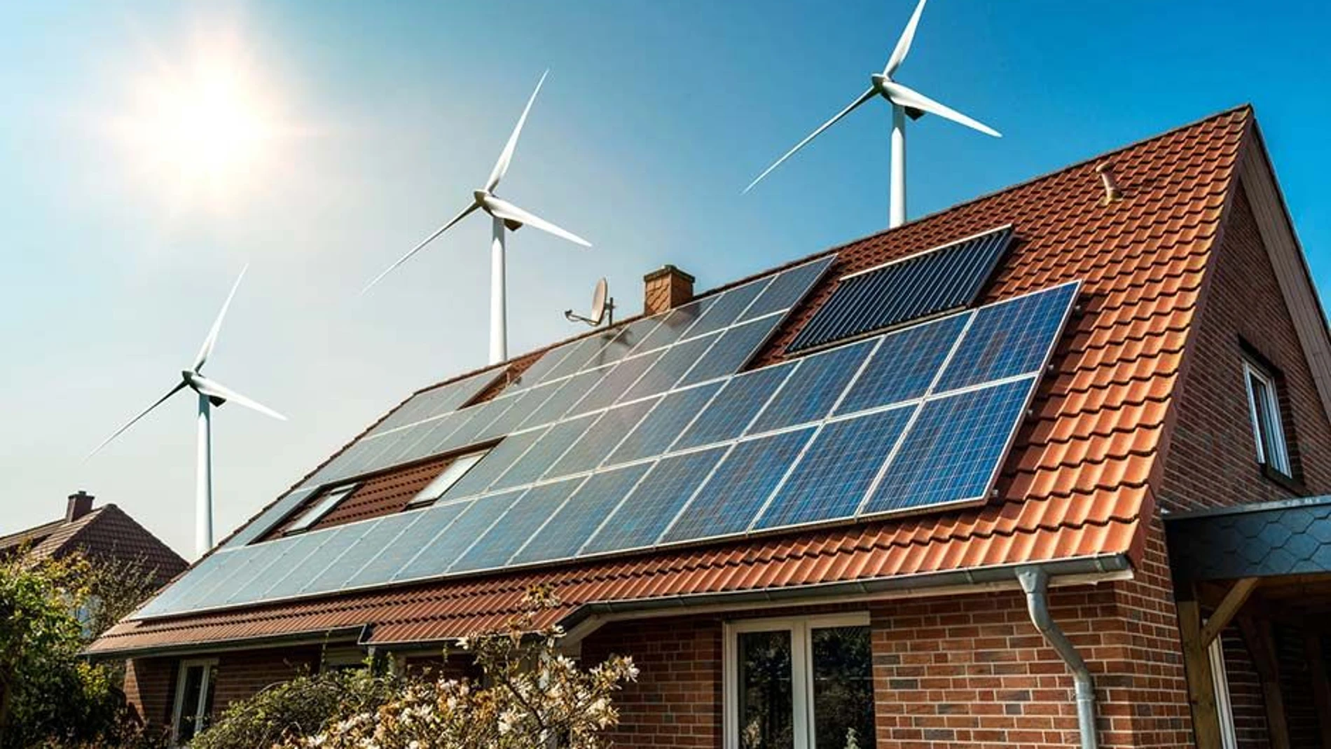 Placas solares en una vivienda