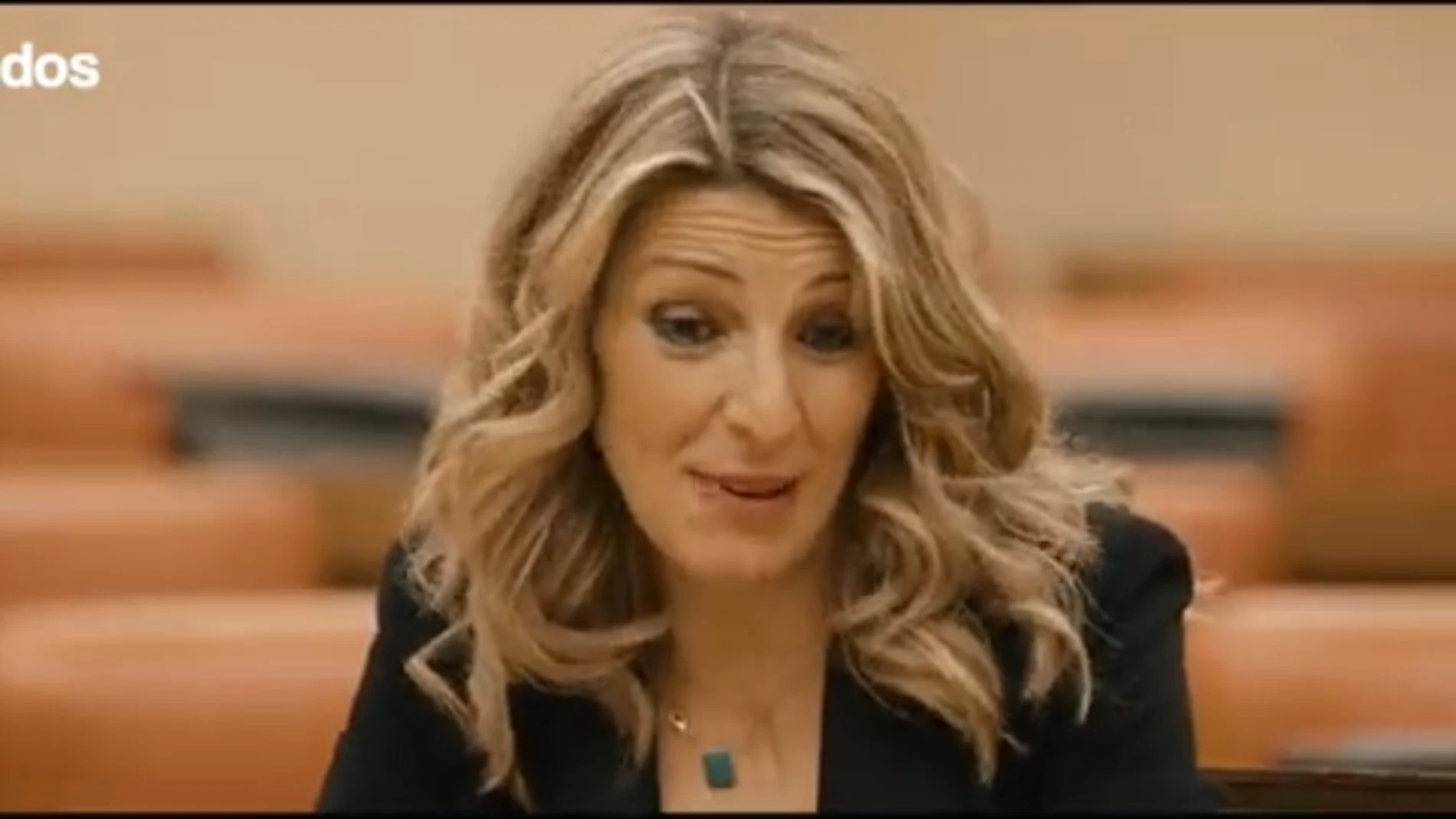 La vicepresidenta Yolanda Díaz durante la entrevista