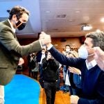 Teodoro García Egea y Carlos Mazón en la Interparlamentaria del PPCV