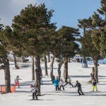 Esquiadores de Navacerrada, el pasado fin de semana