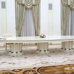 El presidente francés, Emmanuel Macron, y el presidente ruso, Vladimir Putin, en Moscú