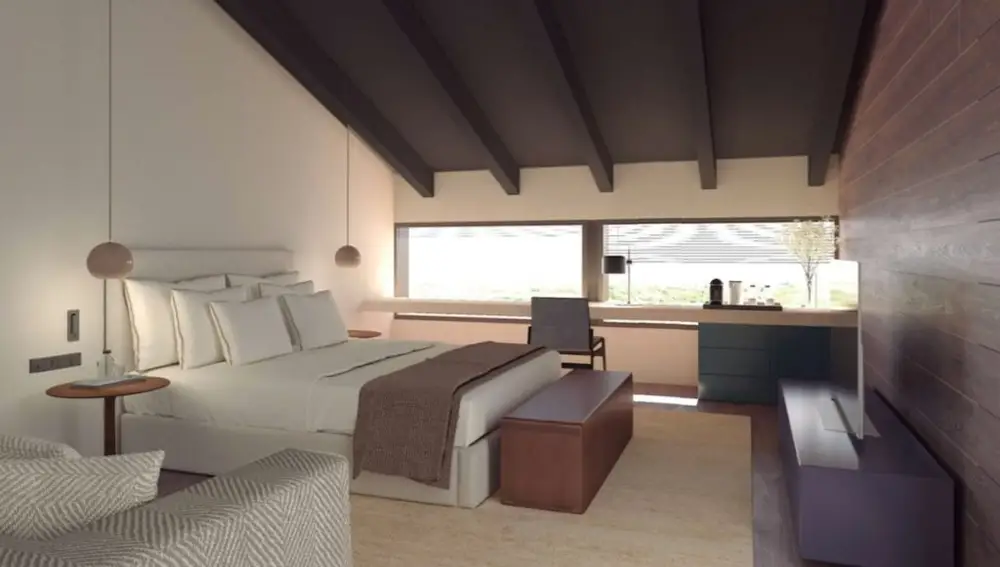 Una de las habitaciones del Hotel Santa María Briones