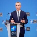 Jens Stoltenberg ha comparecido ante los medios de comunicación durante el transcurso del encuentro en Berlín entre el canciller Olaf Scholz y Vladimir Putin.