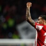 Correa celebra uno de sus goles al Getafe
