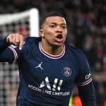 Kylian Mbappé celebra su gol contra el Real Madrid.