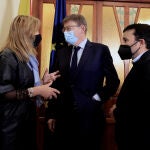 El presidente de la Generalitat, Ximo Puig, preside la firma de la declaración de intenciones para la creación del Espai de la Música de Castelló de la Plana, entre el conseller de Cultura, Vicent Marzà, y la alcaldesa de Castelló de la Plana, Amparo Marco