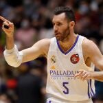 Rudy, que jugó sus primeros minutos en la Copa, después de anotar un triple