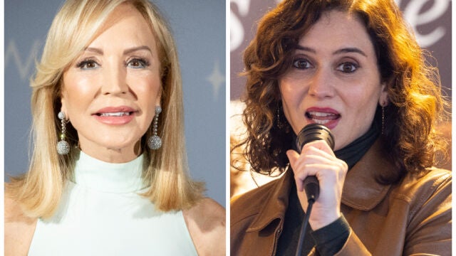 Carmen Lomana e Isabel Díaz Ayuso en un montaje