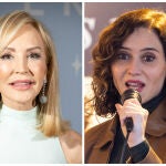 Carmen Lomana e Isabel Díaz Ayuso en un montaje