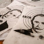 El rostro del presidente ruso, Vladimir Putin, es usado como diana en unas maniobras militares realizadas en Ucrania