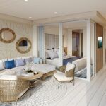 Salón de uno de los apartamentos del crucero.