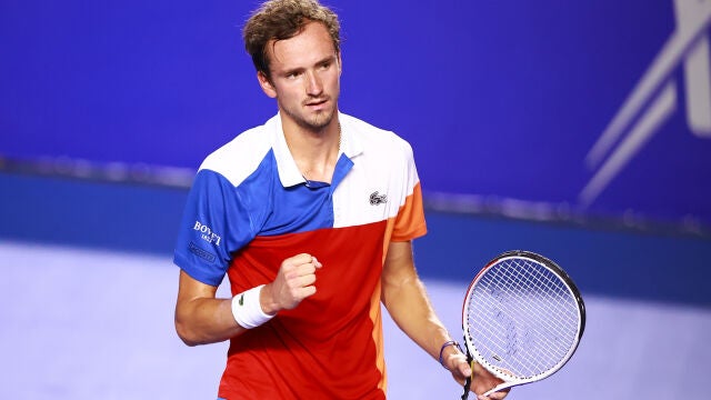 Medvedev celebra un punto en el reciente torneo de Acapulco