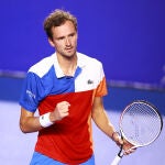 Medvedev celebra un punto en el reciente torneo de Acapulco