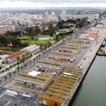 Vista panorámica del Muelle de Levante del Puerto de Huelva