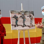 La ministra de Defensa, Margarita Robles, en el cuartel general de UNIFIL