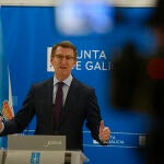 El presidente de la Xunta de Galicia, Alberto Núñez Feijóo, y candidato a presidir el PP