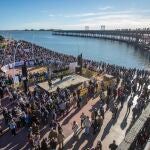 Concentración por las infraestructuras en Huelva