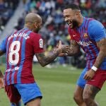 Dani Alves con el Barcelona.