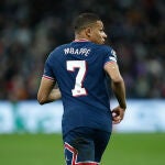 Kylian Mbappé, durante el Real Madrid-PSG disputado en el Santiago Bernabéu.