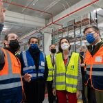 la ministra de Industria, Comercio y Turismo, Reyes Maroto, durante la inauguración de la plataforma de Carrefour