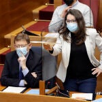 La vicepresidenta de la Generalitat, Mónica Oltra, junto al presidente Ximo Puig