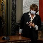 La fiscal general del Estado, Dolores Delgado durante la celebración del acto de apertura del Año Judicial en el Tribunal Supremo en Madrid.
