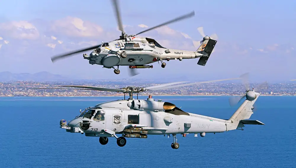 Imagen de helicópteros MH60-R Romeo sirviendo en la US Navy