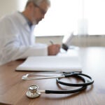 Médico mayor con fonendoscopio