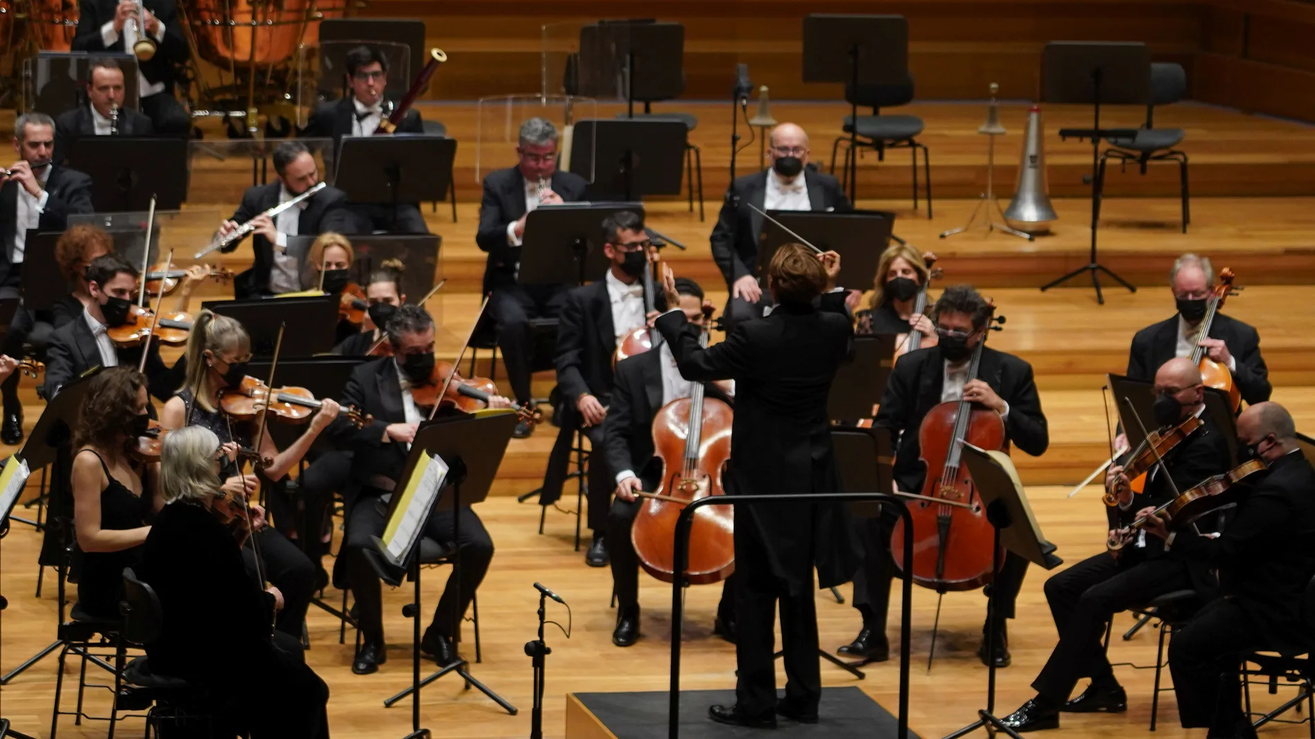 Un instante del concierto de la Oscyl en favor de la AECC dirigido por el maestro Julio García Vico