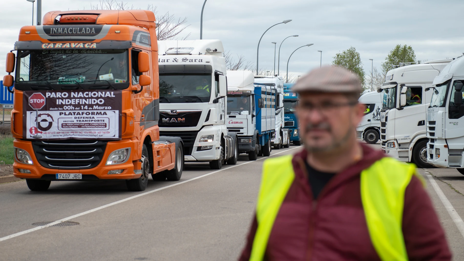 Imagen de la huelga de transportistas