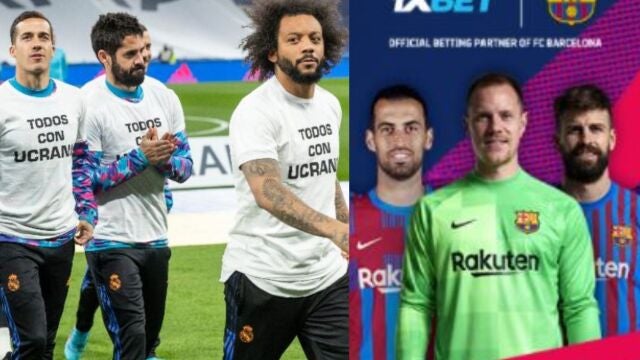 Campaña "Todos con Ucrania" del Real Madrid y el polémico patrocinador del Barça