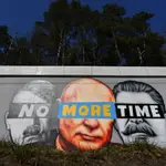 Un mural en Polonia compara a Putin con Hitler y Stalin