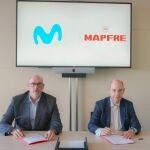 El presidente de Telefónica, Emilio Gayo, y el consejero delegado de Mapfre Iberia, José Manuel Inchausti