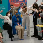 La reina Letizia durante su participación en el acto central "TalentoGuadalajara" del Tour del Talento 2022