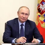 Russian President Putin teleconference with Presidential Prize winners