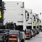 Una manifestación de camioneros en forma de "marcha lenta" celebrada en el mes de marzo