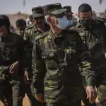 El líder del Frente Polisario, Brahim Ghali, en el campamento de refugiados de Dajla (Argelia) en octubre del pasado año