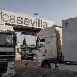 Entrada de camiones en Mercasevilla