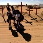 Niñas camino del colegio en Ciudad Juárez, México