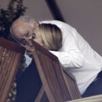 Marta Ortega with Amancio Ortega during the CSI 4 Casas Novas in Arteixo, La Coruña.
