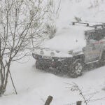 Nieve en la localidad leonesa de Isoba